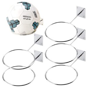 ball holders wall mount sports exercise ball storage rack organizer for display basketball volleyball soccer football medicine ball (sliver-5.6in)