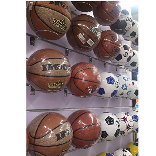 Ball Holders Wall Mount Sports Exercise Ball Storage Rack Organizer for Display Basketball Volleyball Soccer Football Medicine Ball (Sliver-5.6in)