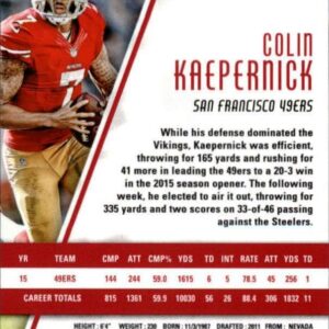 2016 Panini Phoenix Pink #82 Colin Kaepernick NFL Football Trading Card