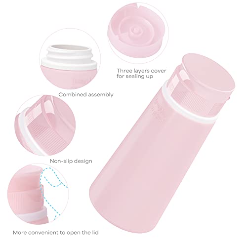 Valourgo Travel Bottles for Toiletries Tsa Approved Travel Size Containers BPA Free Leak Proof Travel Tubes Refillable Liquid Travel Accessories for Cosmetic Shampoo and Lotion Soap for travel, outdoor, GYM and household, Pink, White, Blue, Green