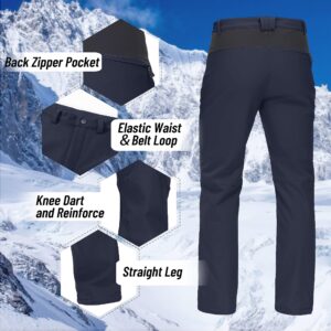 TACVASEN Snowboard Pants Men Waterproof Ski Pants for Men Winter Insulated Snow Pants Men Warm Pants for Men Winter Mens Fleece Lined Pants