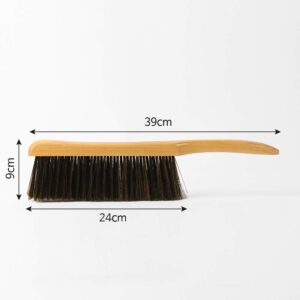 Hand Broom Smooth Soft Bristles Wood Handle Natural Brush 15 Inch Long