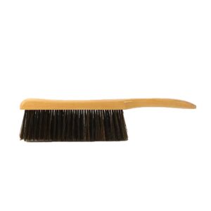 hand broom smooth soft bristles wood handle natural brush 15 inch long