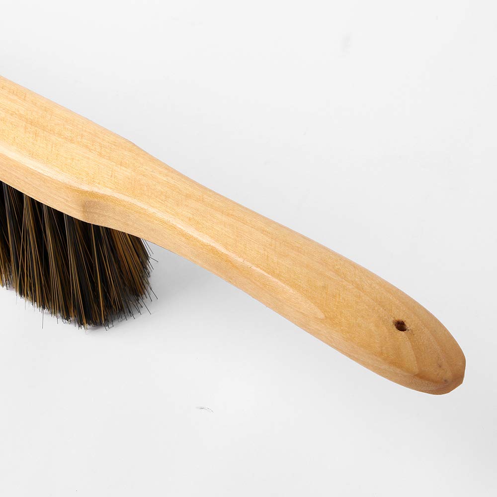 Hand Broom Smooth Soft Bristles Wood Handle Natural Brush 15 Inch Long