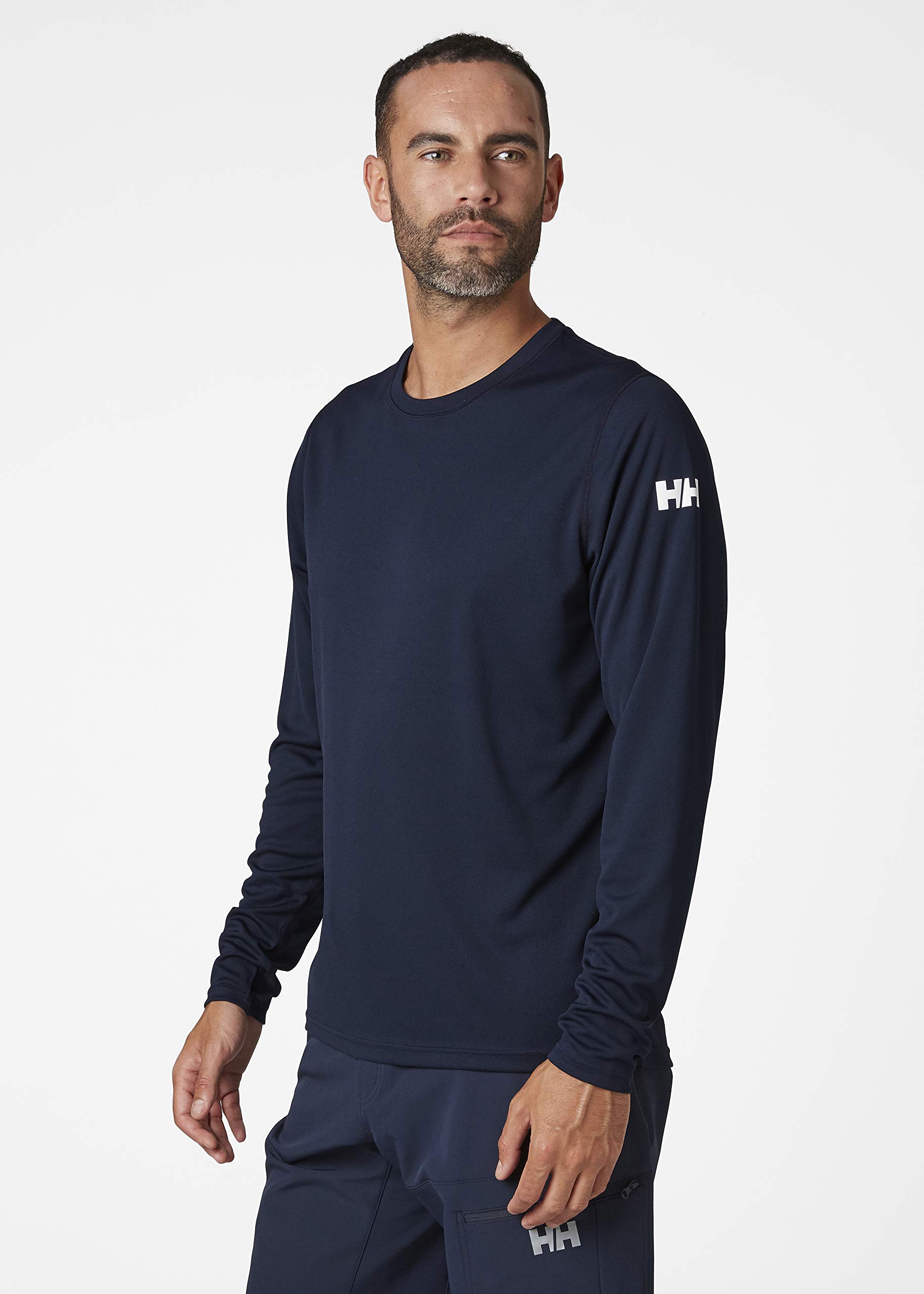 Helly-Hansen Mens HH Tech Crew Long Sleeve Shirt, 597 Navy, Medium