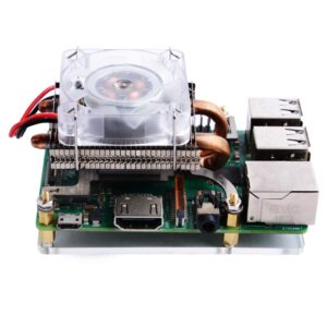 GeeekPi PWM Fan for Raspberry Pi 4, Low-Profile CPU Cooler with RGB Cooling Fan for Raspberry Pi, Aluminum Heatsink for Raspberry Pi 4 Model B & Raspberry Pi 3B+ & Raspberry Pi 3 Model B (Silver)