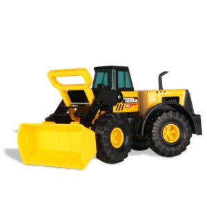 Tonka Steel Classics, Classic Front Loader– Made with Steel & Sturdy Plastic, Yellow Friction Powered, Big Construction Truck, Boys and Girls, Toddlers Ages 3+, Birthday Gift, Holiday