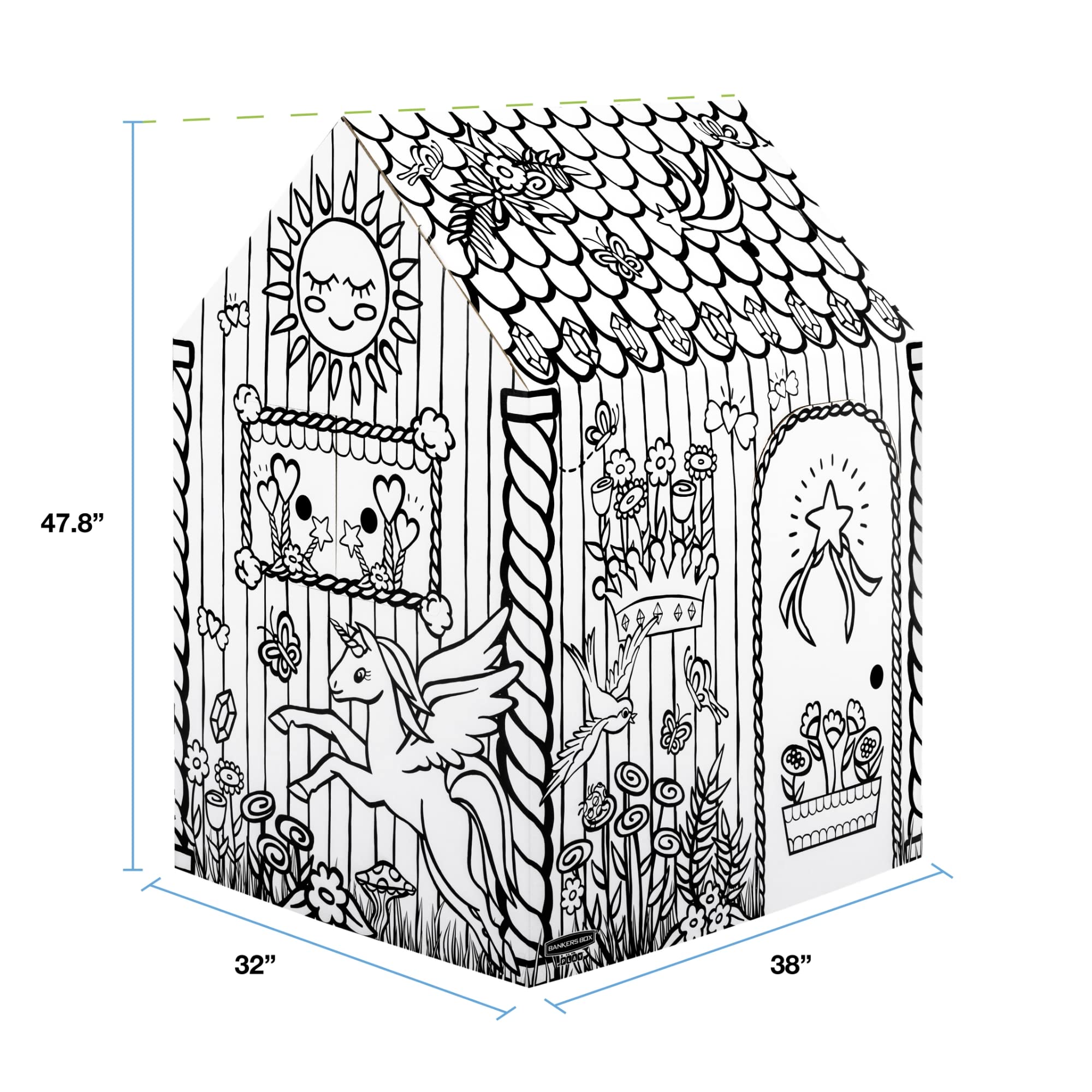 Bankers Box at Play Unicorn Playhouse, Cardboard Playhouse and Craft Activity for Kids