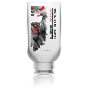 billy jealousy devils delight beard control leave in beard conditioner for men with aloe leaf juice, hops extract & witch hazel, softens hair and skin, light hold with matte finish, 8 fl oz