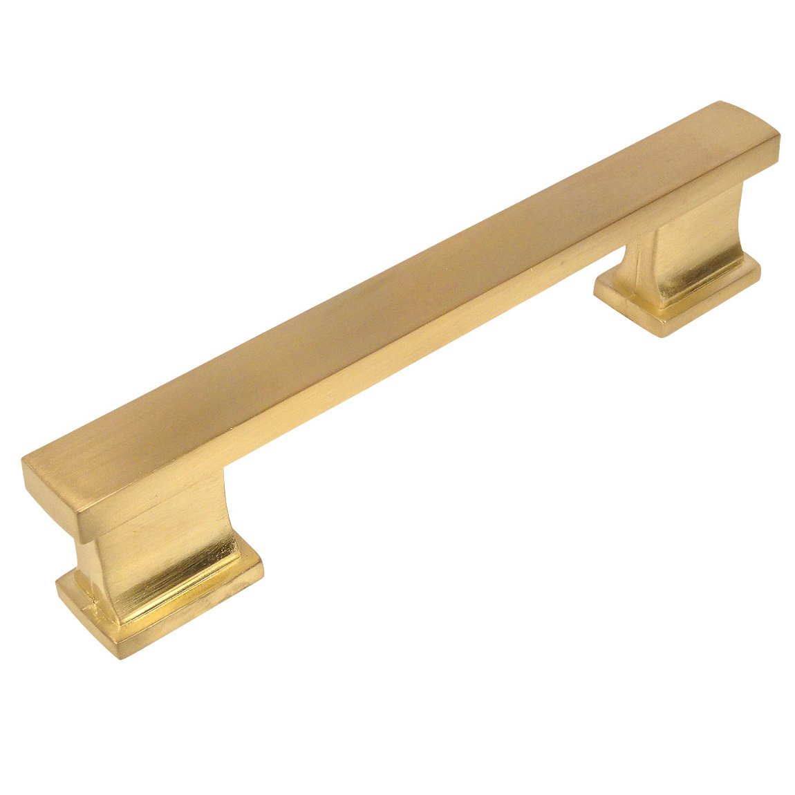 Cosmas 10 Pack 702-3.5BB Brushed Brass Contemporary Cabinet Hardware Handle Pull - 3-1/2" Inch (89mm) Hole Centers