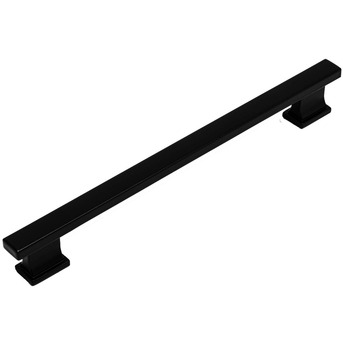 Cosmas 10 Pack 702-192FB Flat Black Contemporary Cabinet Hardware Handle Pull - 7-1/2" Inch (192mm) Hole Centers