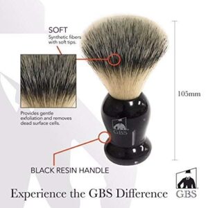 G.B.S Wet Shaving Kit for Men Shaving Kit Includes 6/8in Rust-free Straight Razor with Black Wooden Handle, Synthetic Brush with chrome Shave Soap Bowl Leather Strop