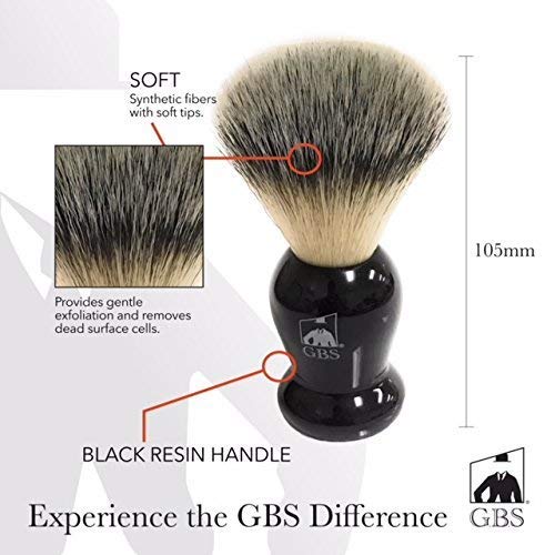 G.B.S Wet Shaving Kit for Men Shaving Kit Includes 6/8in Rust-free Straight Razor with Black Wooden Handle, Synthetic Brush with chrome Shave Soap Bowl Leather Strop