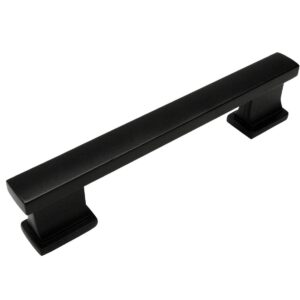 cosmas 10 pack 702-5fb flat black contemporary cabinet hardware handle pull - 5" inch (128mm) hole centers