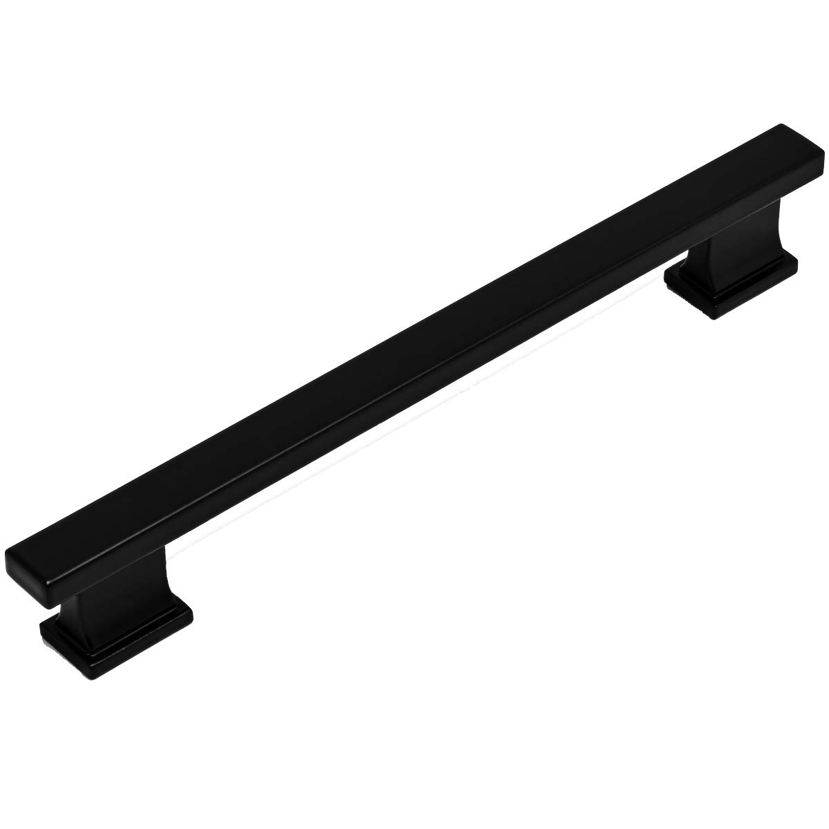 Cosmas 10 Pack 702-160FB Flat Black Contemporary Cabinet Hardware Handle Pull - 6-5/16" Inch (160mm) Hole Centers