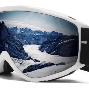 TurnWay OTG Ski/Snowboard Goggles - 100% UV Protection, Anti-Scratch & Anti-Fog - Snow Goggles for Men, Women & Youth