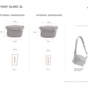 Peak Design Everyday Sling 3L Ash Sling, Shoulder, or Waist Carry (BEDS-3-AS-2)