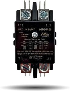 migro 40 amp 2 pole nema 600v hvac heavy duty definite purpose contactor – 24v coil, motor load 40a and lighting load 50a