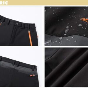 TACVASEN Men's Waterproof Pants Winter Pants Fleece Lined Pants Snow Pants Warm Pants Outdoor Pants Hiking Pants Navy