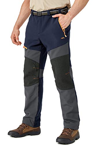 TACVASEN Men's Waterproof Pants Winter Pants Fleece Lined Pants Snow Pants Warm Pants Outdoor Pants Hiking Pants Navy