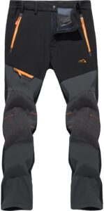 tacvasen men's ski pants waterproof pants snow pants winter pants fleece lined work pants hiking pants mountain climbing pants black