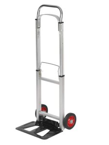 karmas product aluminum foldable hand truck with telescoping handle and rubber wheels heavy duty compact luggage cart portable trolley for travel, shopping or industrial …