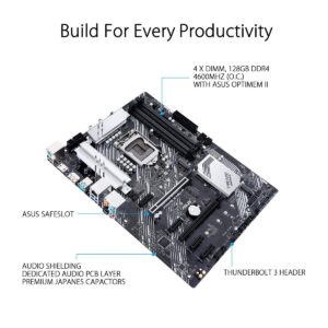 ASUS Prime Z490-P LGA 1200 (Intel® 10th Gen) ATX Motherboard (Dual M.2, DDR4 4600, 1 Gb Ethernet, USB 3.2 Gen 2 USB Type-A®, Thunderbolt™ 3 Support, Aura Sync RGB)