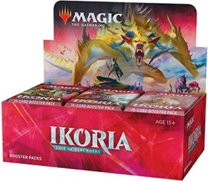 magic: the gathering ikoria: lair of behemoths draft booster box | 36 draft booster packs (540 cards + box topper) | factory sealed