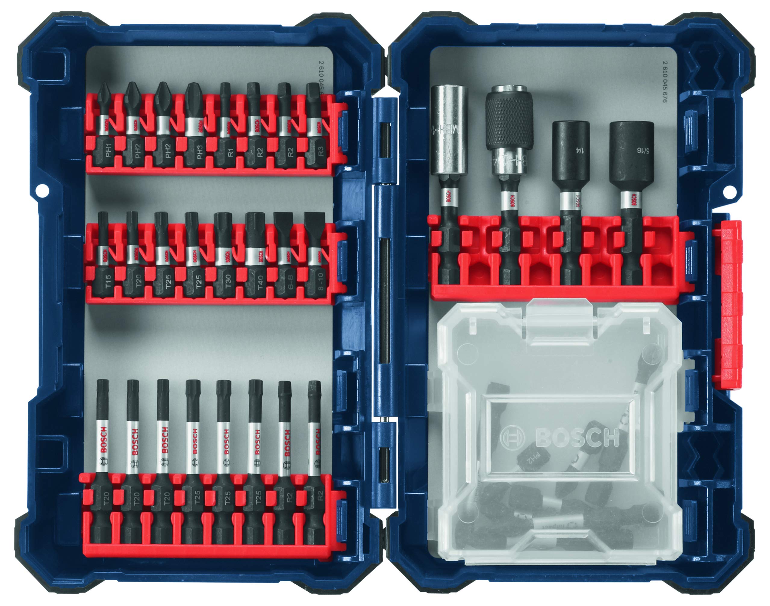 BOSCH SDMS38 38-Piece Assorted Impact Tough Screwdriving Custom Case System Set for Screwdriving Applications