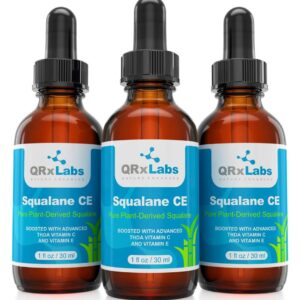 Pure Plant-Based Squalane Oil Boosted with Most Advanced & Stable Vitamin C - Organic ECOCERT / USDA Certified Squalane Derived from Sugarcane - Best Moisturizer For Face, Body & Skin - 1 oz / 30 ml