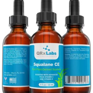 Pure Plant-Based Squalane Oil Boosted with Most Advanced & Stable Vitamin C - Organic ECOCERT / USDA Certified Squalane Derived from Sugarcane - Best Moisturizer For Face, Body & Skin - 1 oz / 30 ml