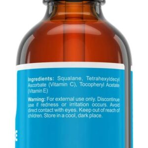 Pure Plant-Based Squalane Oil Boosted with Most Advanced & Stable Vitamin C - Organic ECOCERT / USDA Certified Squalane Derived from Sugarcane - Best Moisturizer For Face, Body & Skin - 1 oz / 30 ml