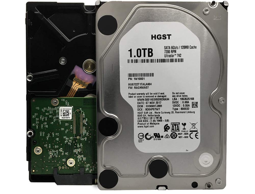 HGST Ultrastar 7K2 (1W10001) HUS722T1TALA604 1TB 128MB Cache 7200RPM SATA 6Gbps 3.5in Datacenter Hard Drive (Renewed)