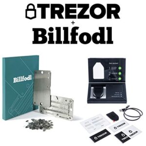 Trezor Model T + Billfodl Cryptocurrency Hardware Wallet with SteelWallet Cold Seed Storage (Bundle)