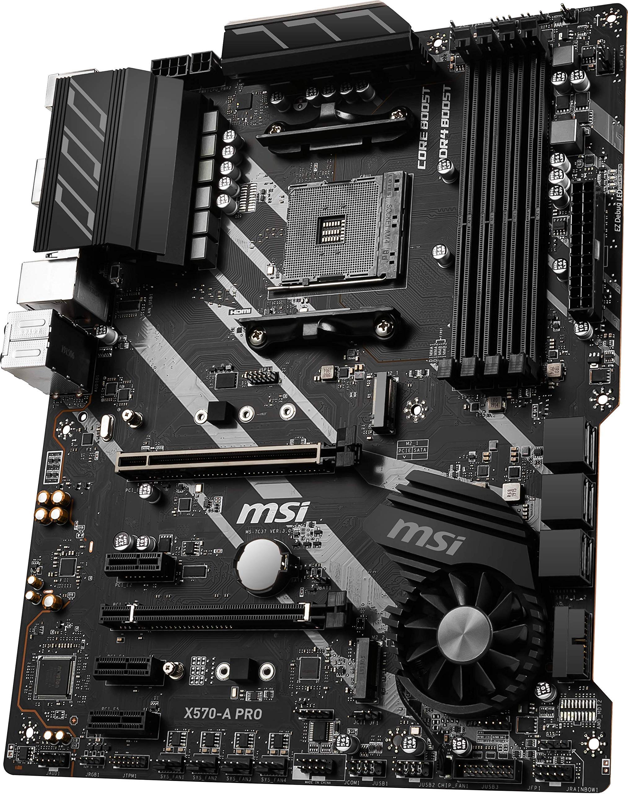 MSI X570-A PRO Motherboard (AMD AM4, DDR4, PCIe 4.0, SATA 6Gb/s, M.2, USB 3.2 Gen 2, HDMI, ATX) (Renewed)