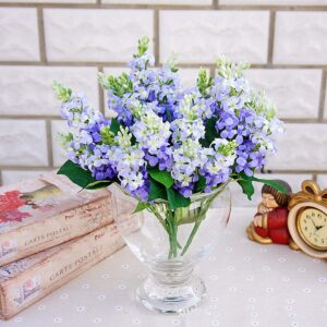 Guagb Artificial Fake Flowers Silk Plastic Plant Arrangement for Home Indoor Outdoor Garden Wedding Table Vase Decorations Faux Snapdragon Flower,3 Bouquets (Lilac)