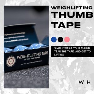 Weightlifting House Weight Lifting Thumb Tape: Athletic Grip Tape, Finger Extra Adhesive Tape for Workout - Body Tape, Sports Tape Perfect for Weightlifting - Sports Tape, Athletic - 7m/23ft (Blue)