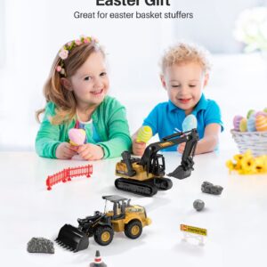 Construction Toys Excavator for Kids, Geyiie Toys Truck Excavator Tractors for Boys Girls 3-5 4-7 8-12 Year Old Kids, Birthday Gift