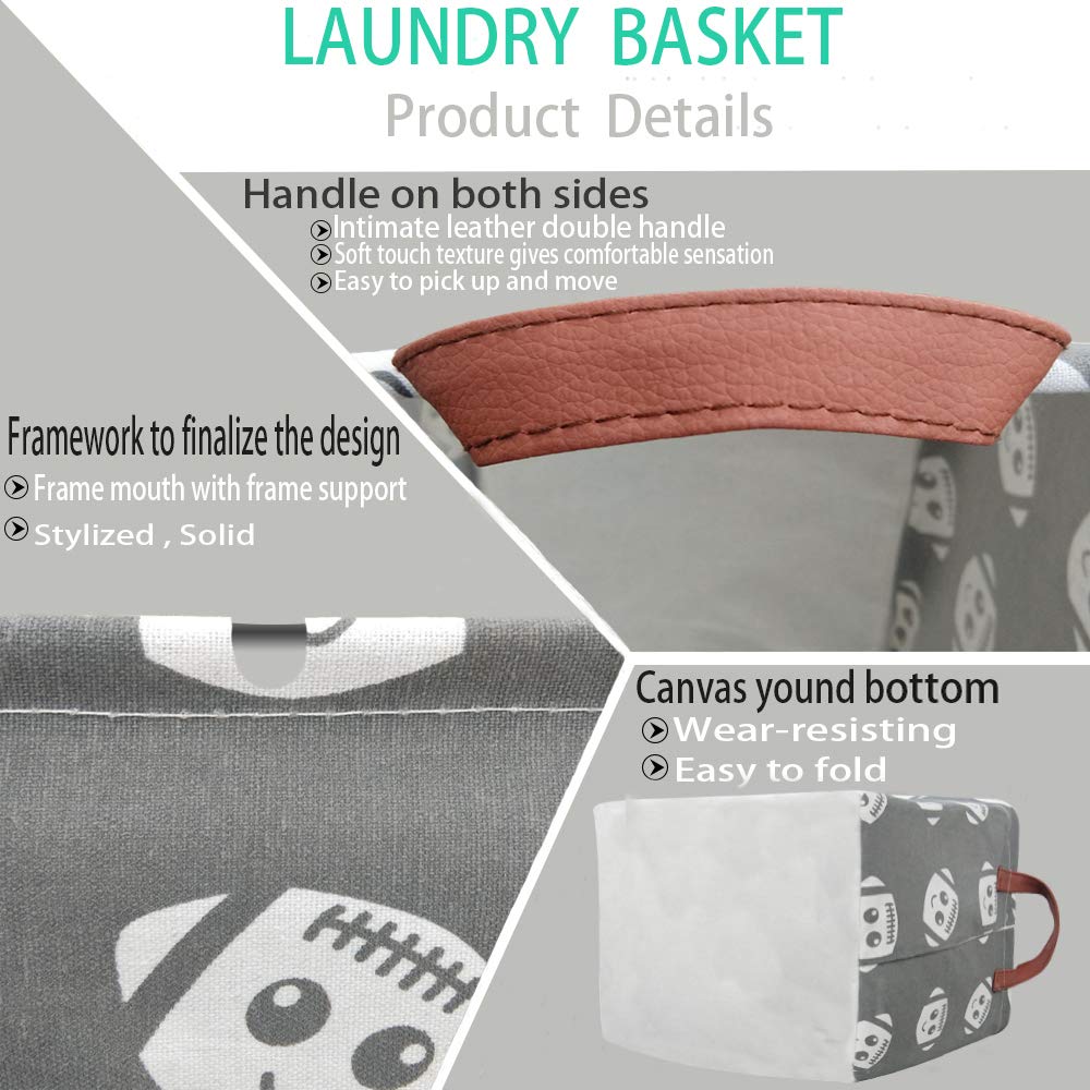 BOOHIT Rectangular Storage Basket, Nursery Hamper, Canvas Fabric, Waterproof, Laundry Basket, Playroom, Toy Storage, Gift Basket, Dogs