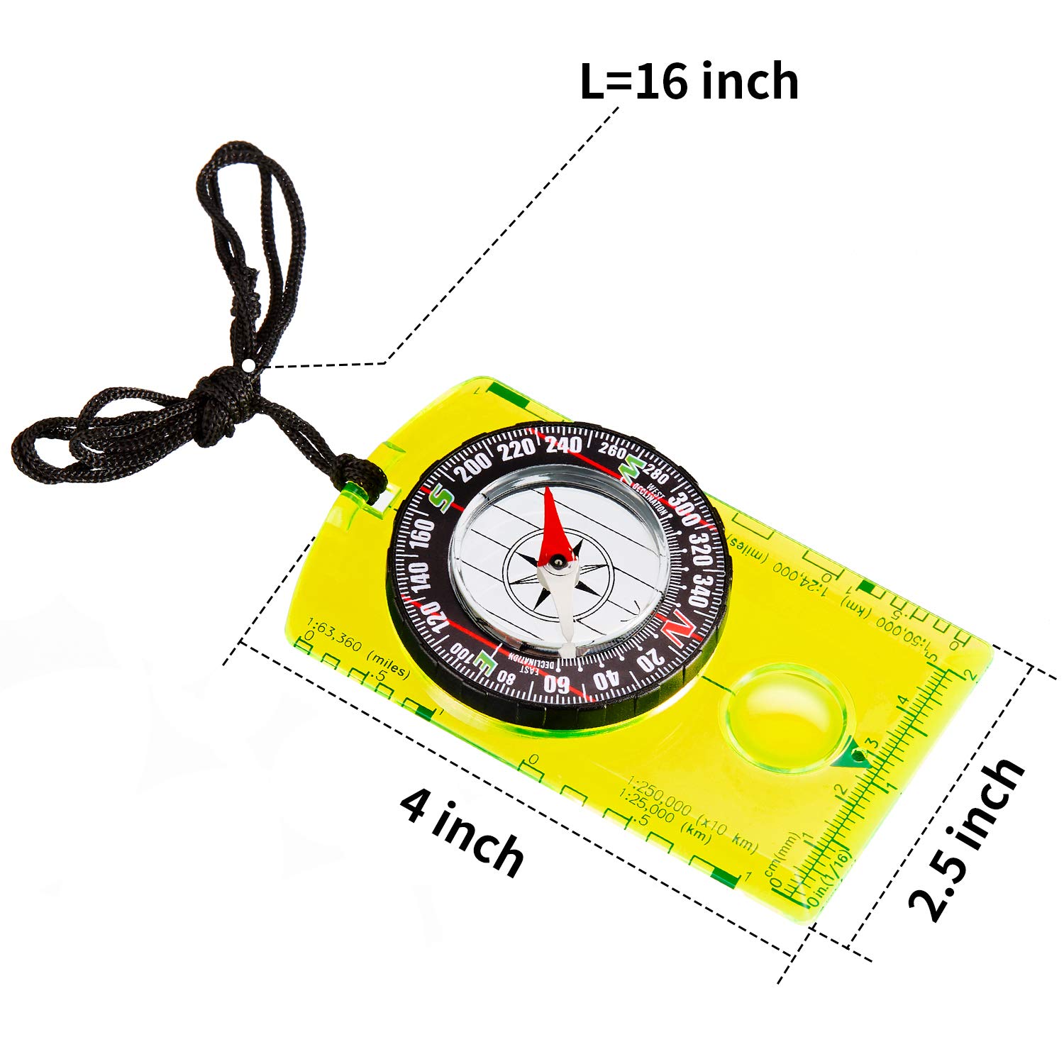 BBTO 9 Pieces Orienteering Compass Hiking Backpacking Camping Compass Map Reading Outdoor Waterproof Compass for Scout Kids Women