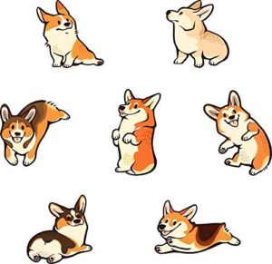 magnet jolly corgis in green magnetic car sticker decal refrigerator metal magnet vinyl 5"