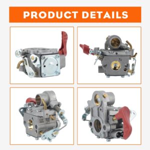 Hipa PP338PT Carburetor for Poulan Pro PP133 545008042 545189502 PP333 PP033 Craftsman 358791170 358791140 358795920 Husqvarna BC233B BC433B String Trimmer C1M-W44 Spark Plug