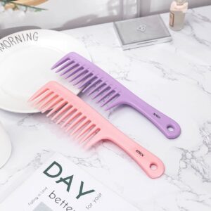 xnicx 3pcs Wide Tooth Comb Set,Detangling Hair Comb for Curly,Wet,Thick Hair,Hair Brush Shower Comb Detangler Hair Wide Comb with Care Handgrip Comb Styling Comb for Women,Men Macaron Purple