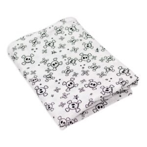 HonestBaby unisex baby 2-Pack Organic Cotton Swaddle Blankets Bandana, Tossed Skulls/Black, One Size US