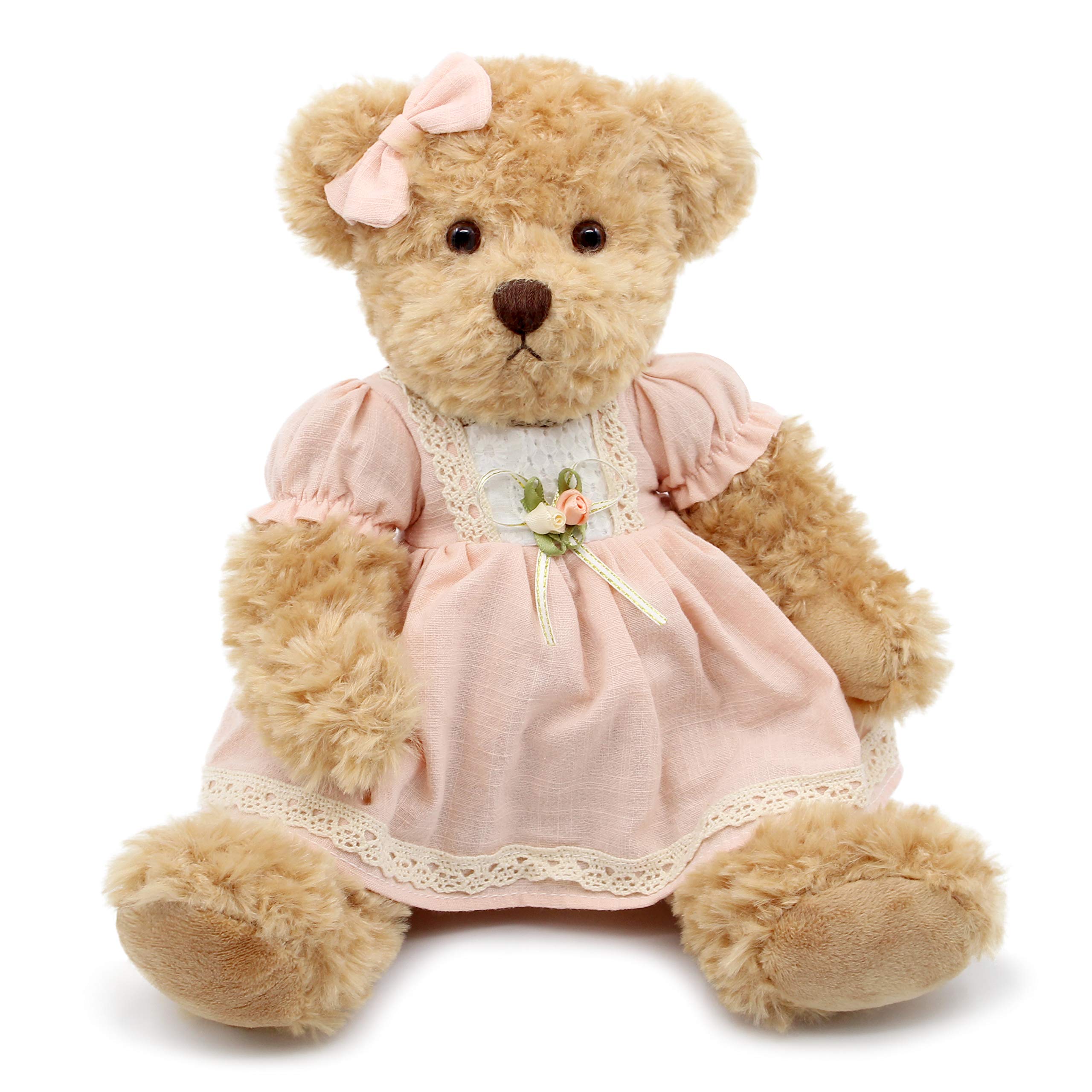 oits cute 2-Pack Teddy Bear,Cute Stuffed Animal,Couple Gift Soft Plush Toy 11inch (Vintage Dress)