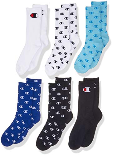 Champion unisex child Kids' Multipacks Socks, Crew C - Blue, 9 11 US