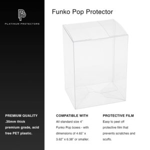 Viturio Pop Protector Case Compatible with 4 Inch Funko Pop! Vinyl Figures, (50 Pack) Clear Plastic Box for Figurine Storage