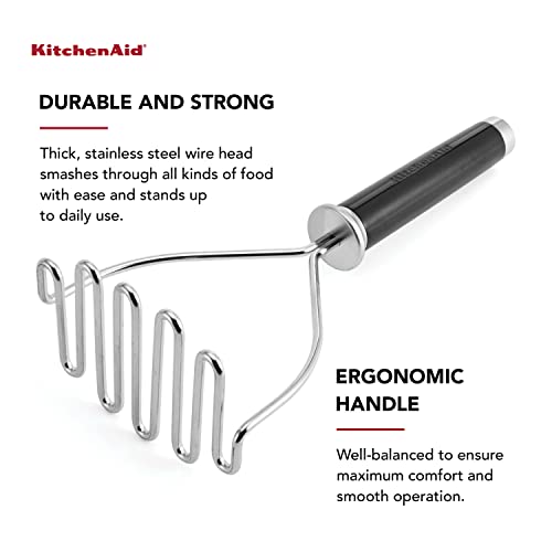 KitchenAid Gourmet Stainless Steel Wire Masher, 10.24-Inch, Black