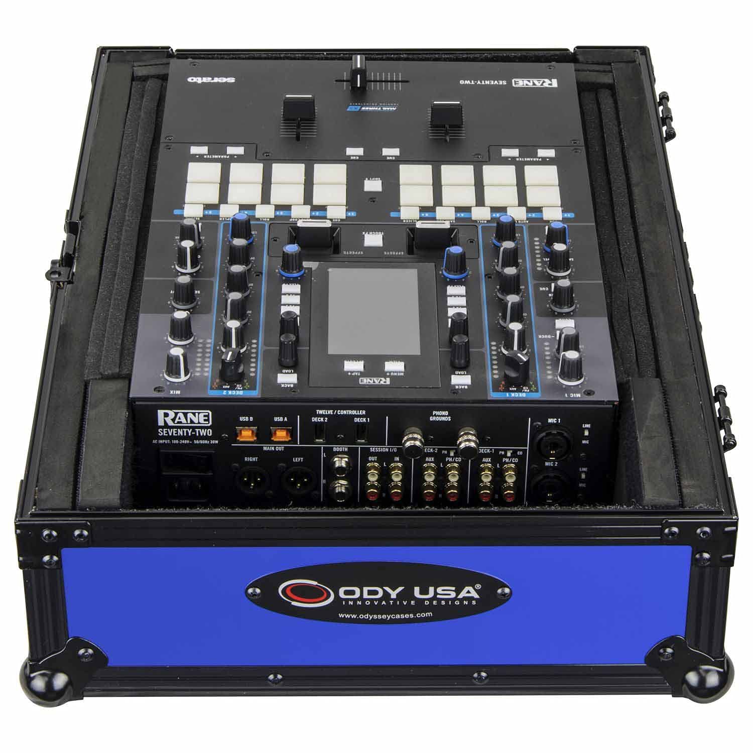 ODYSSEY FR12MIXBKBLUXD Universal 12" Format Extra Deep Black On Blue DJ Mixer Case