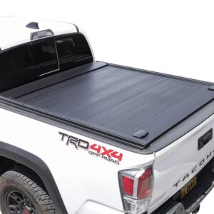 Syneticusa Retractable Tonneau Cover Fits 2019-2024 Ford Ranger 5' (61”) Truck Bed Matte Black Aluminum Low Profile Waterproof